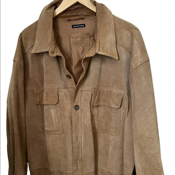 Vintage Genuine Suede Long Jacket/Coat XL Tall - Picture 5 of 8